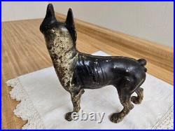 Vtg. Large heavy cast iron Boston terrier doorstop